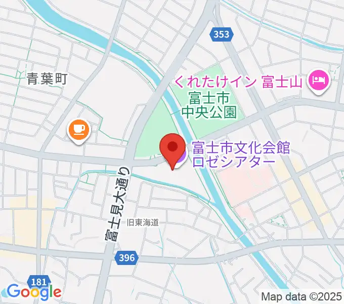 富士市文化会館ロゼシアターの地図