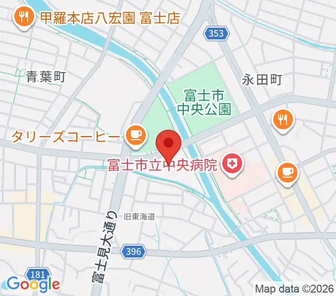 富士市文化会館ロゼシアターの地図