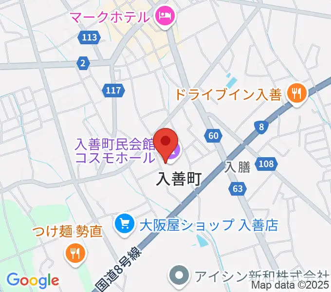 入善町民会館コスモホールの地図