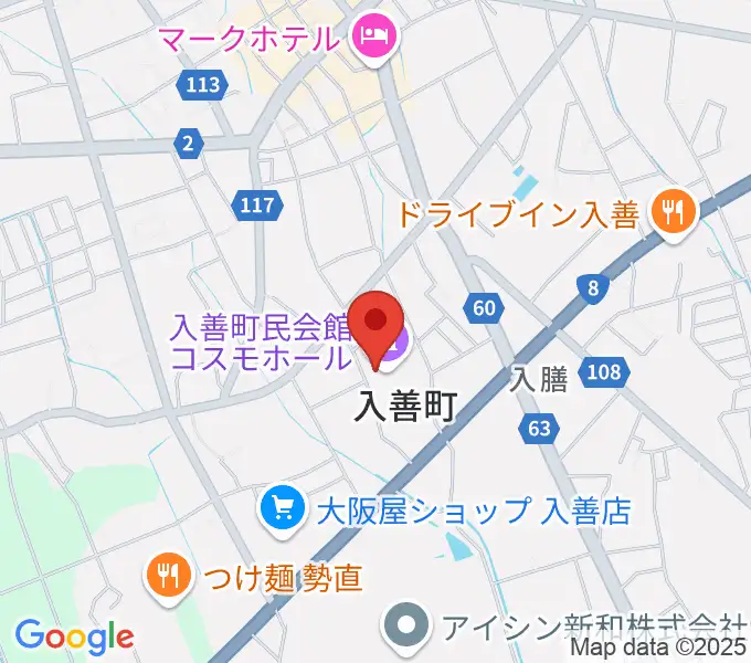 入善町民会館コスモホールの地図