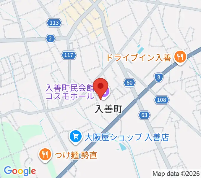 入善町民会館コスモホールの地図
