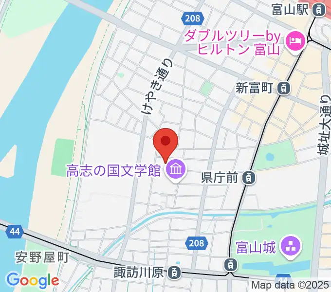 富山県教育文化会館の地図