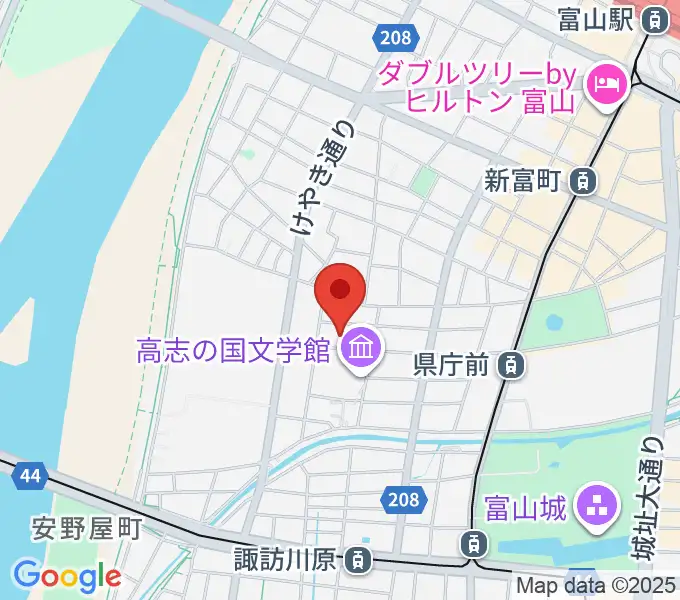 富山県教育文化会館の地図