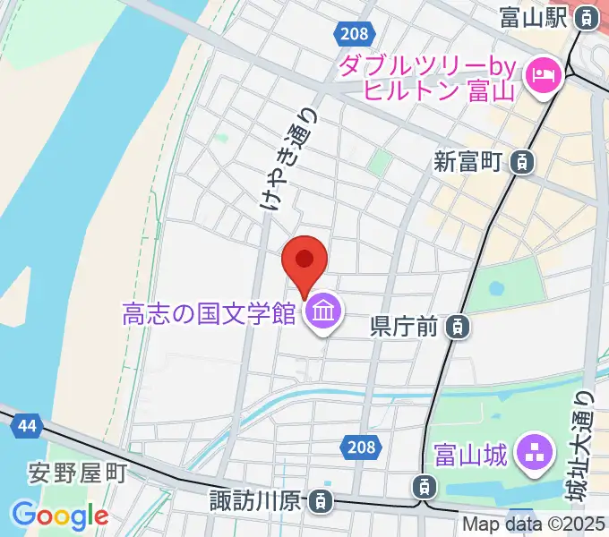 富山県教育文化会館の地図