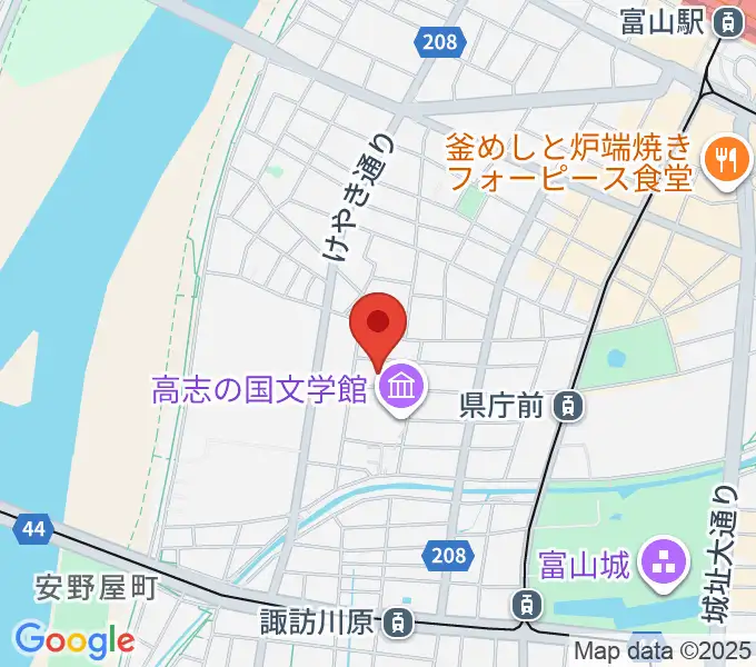 富山県教育文化会館の地図