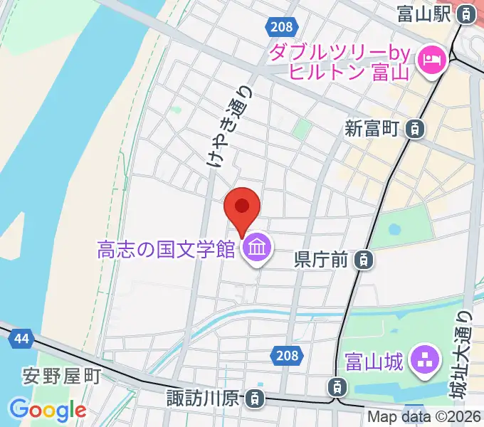 富山県教育文化会館の地図