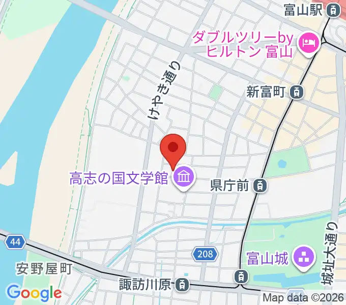 富山県教育文化会館の地図