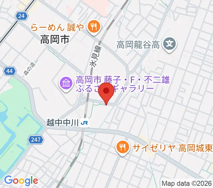 富山県高岡文化ホールの地図