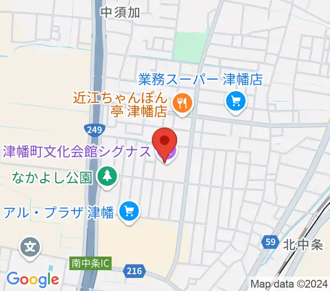 津幡町文化会館 シグナスの地図