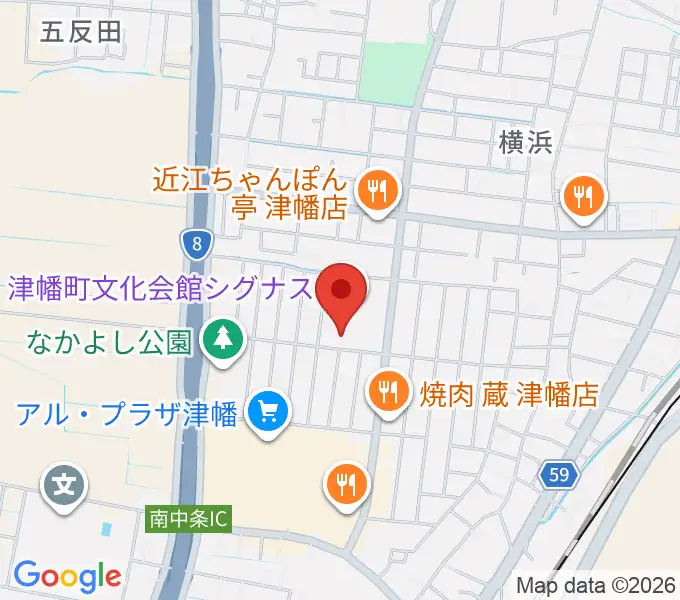 津幡町文化会館 シグナスの地図