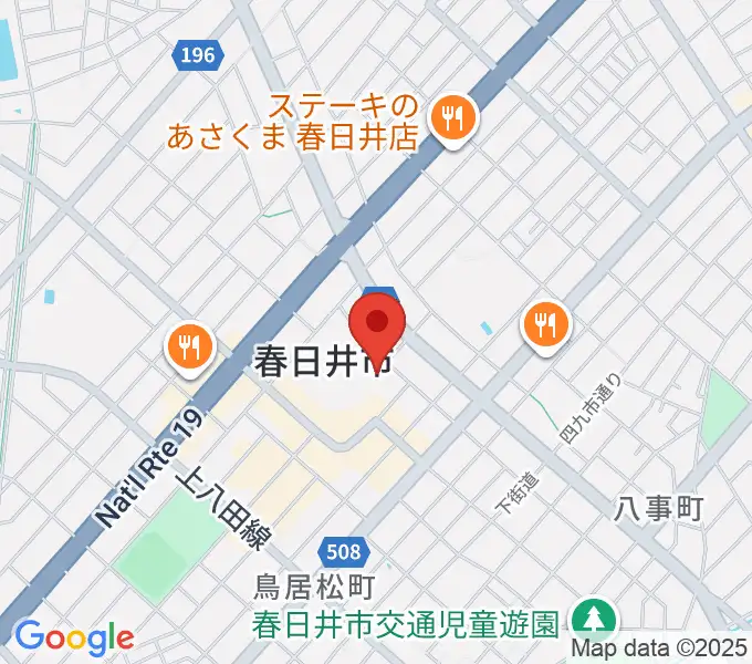 文化フォーラム春日井の地図