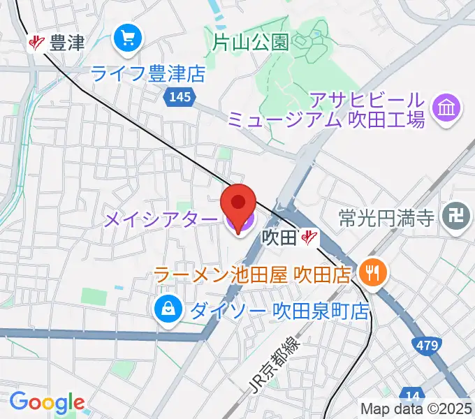 吹田市文化会館メイシアターの地図