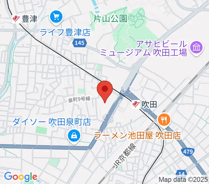 吹田市文化会館メイシアターの地図