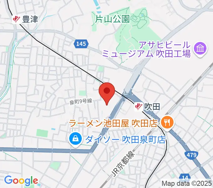 吹田市文化会館メイシアターの地図