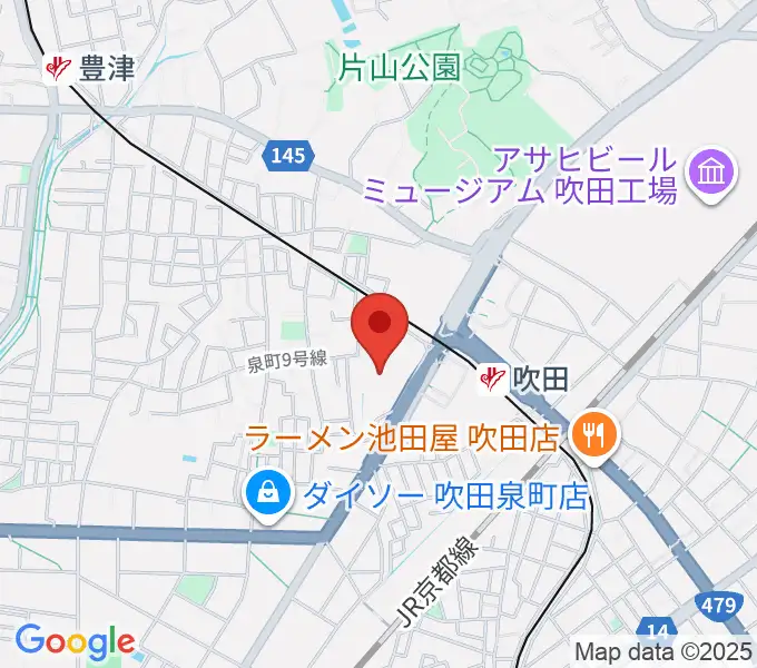 吹田市文化会館メイシアターの地図