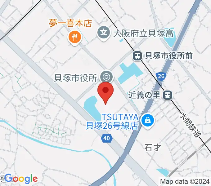 貝塚市民文化会館コスモスシアターの地図