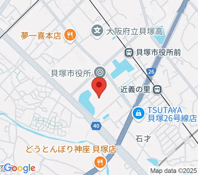 貝塚市民文化会館コスモスシアターの地図