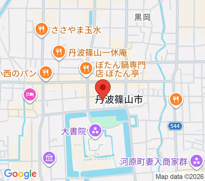 丹波篠山市立田園交響ホールの地図