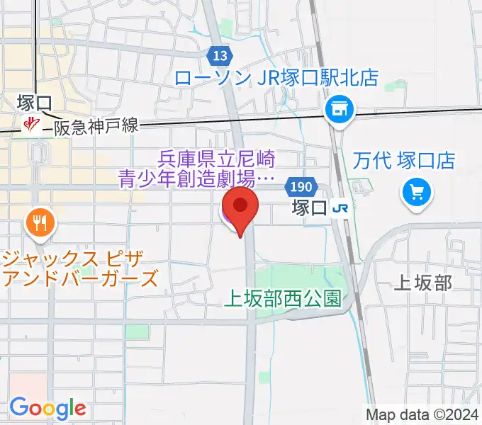 尼崎ピッコロシアターの地図