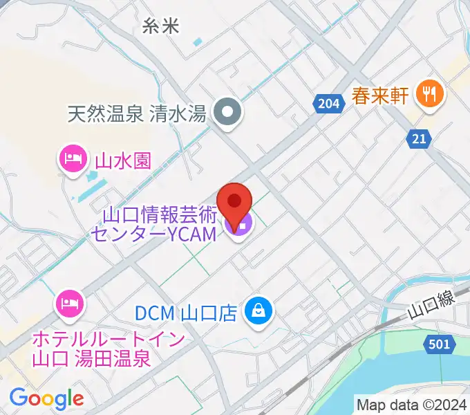 山口情報芸術センターYCAMの地図