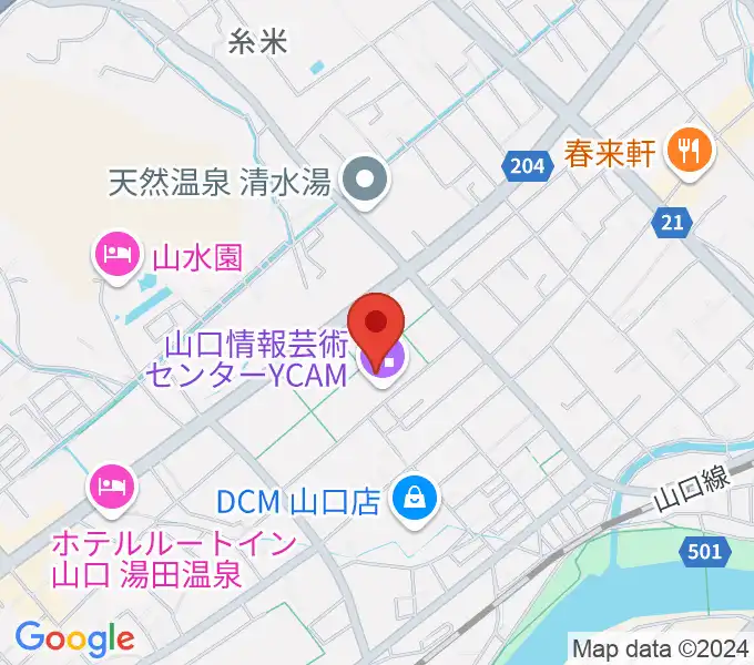 山口情報芸術センターYCAMの地図