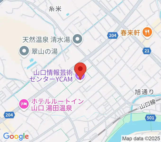 山口情報芸術センターYCAMの地図