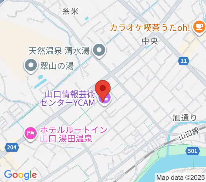 山口情報芸術センターYCAMの地図