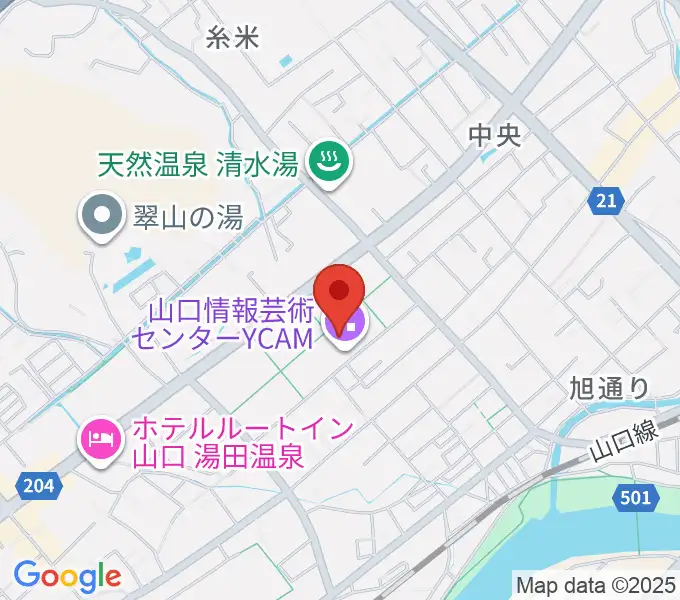 山口情報芸術センターYCAMの地図