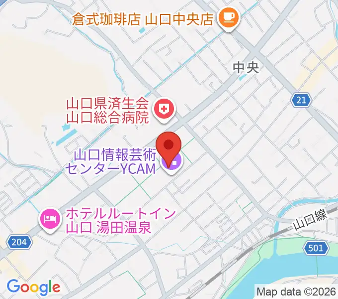 山口情報芸術センターYCAMの地図