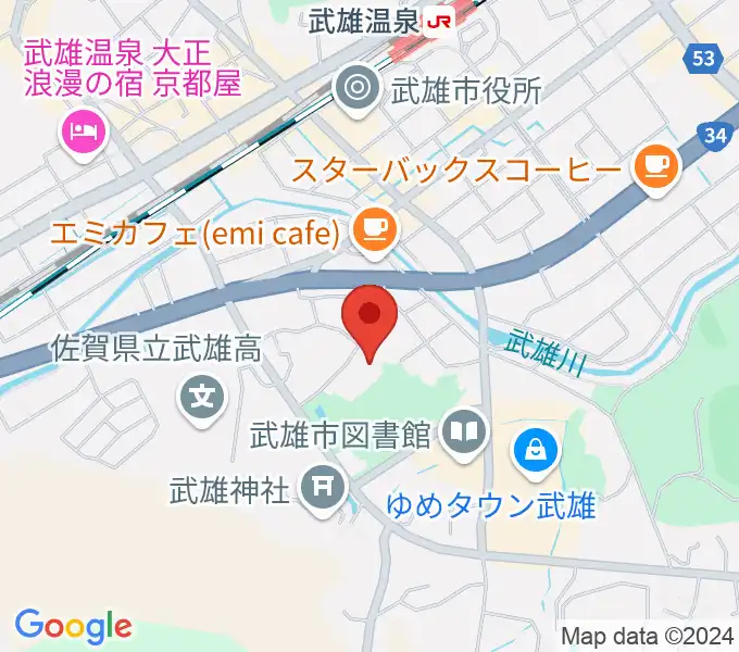 武雄市文化会館の地図