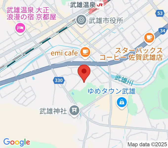 武雄市文化会館の地図