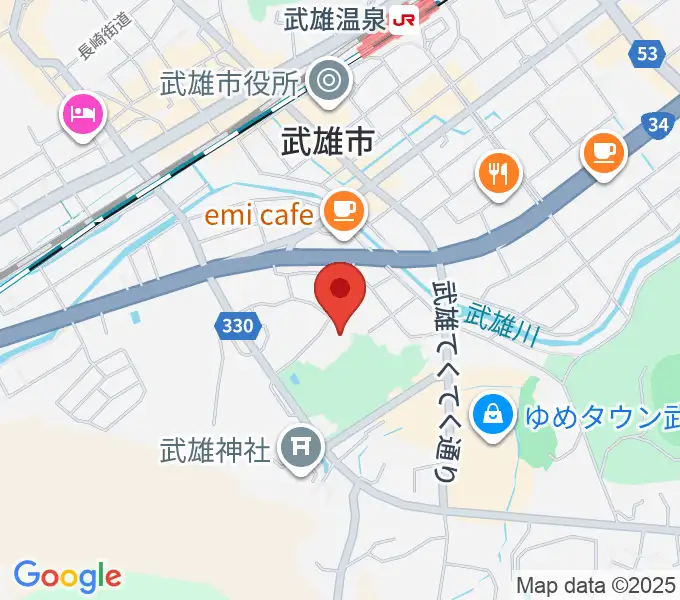 武雄市文化会館の地図