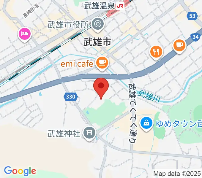 武雄市文化会館の地図