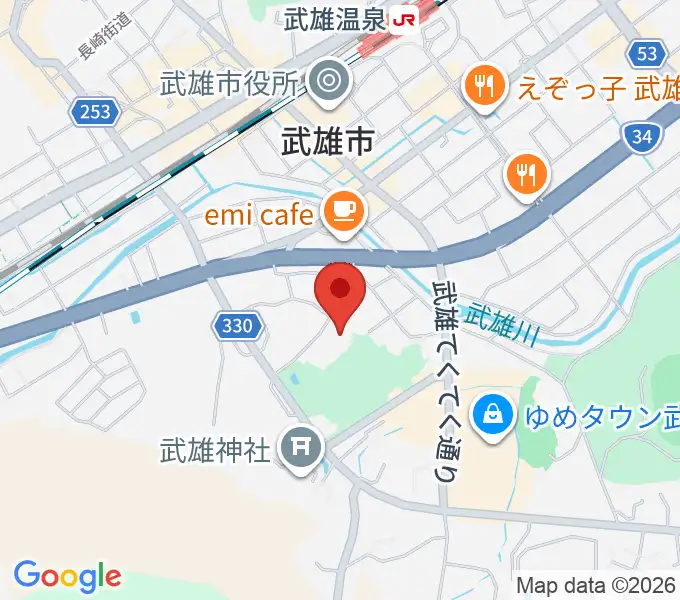 武雄市文化会館の地図