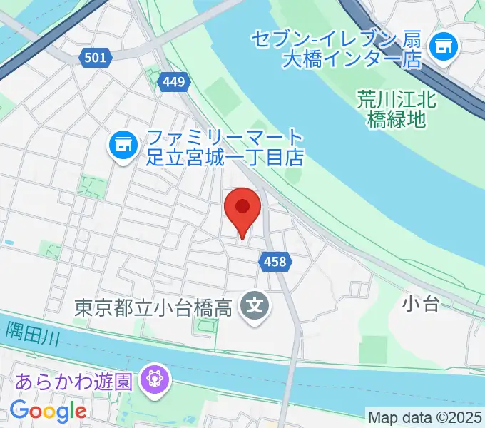 東音楽器足立センターの地図