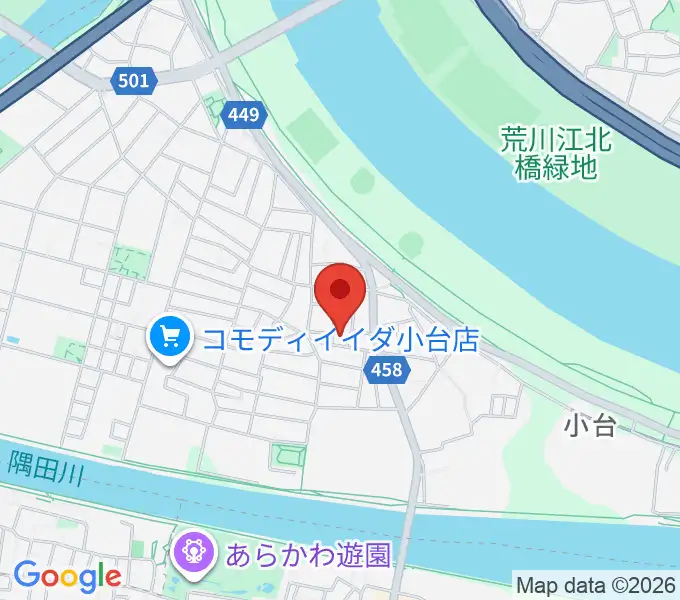 東音楽器足立センターの地図