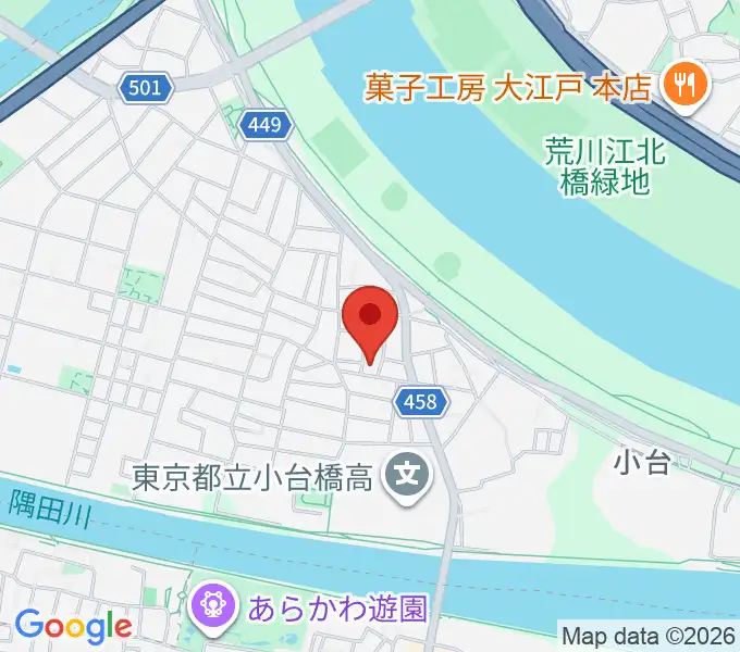 東音楽器足立センターの地図