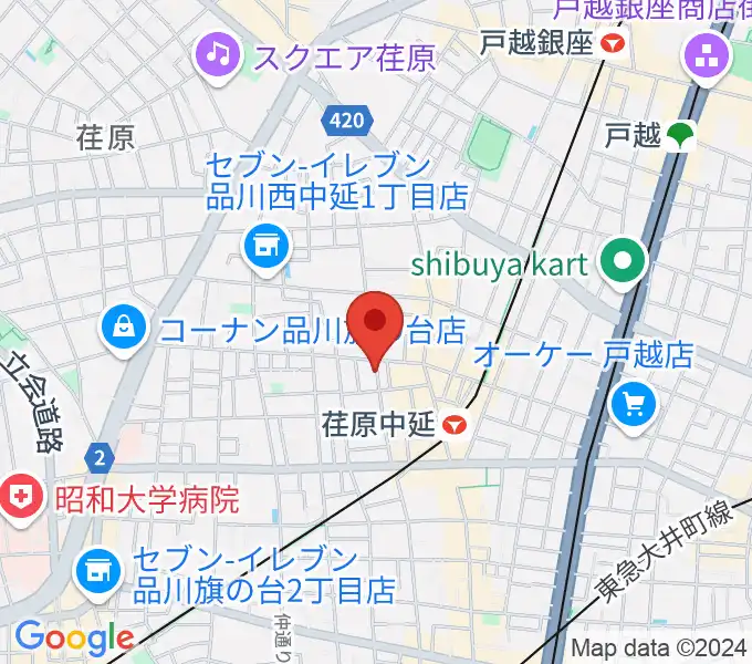 ユリクラシカルミュージックスタジオの地図