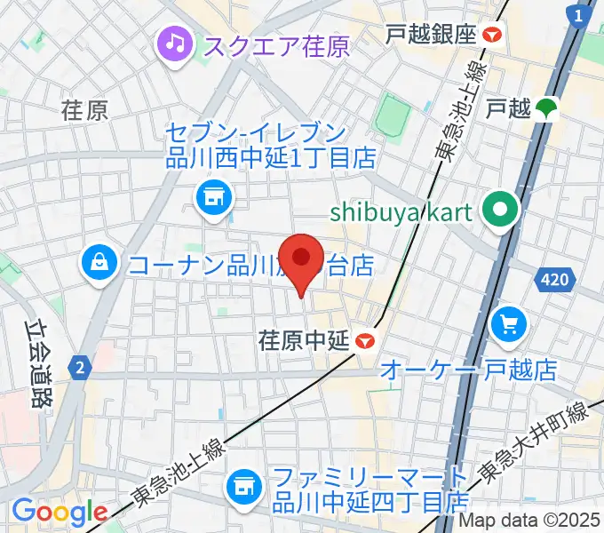 ユリクラシカルミュージックスタジオの地図