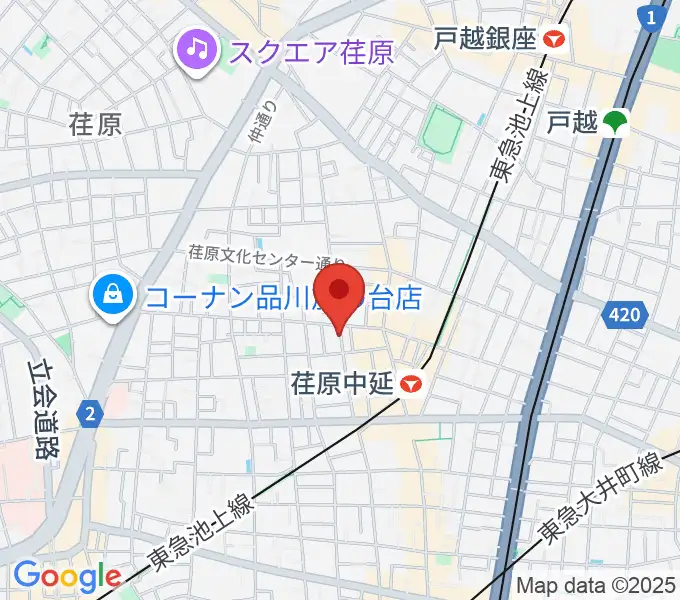ユリクラシカルミュージックスタジオの地図