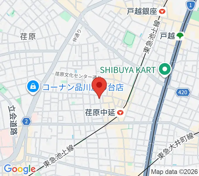 ユリクラシカルミュージックスタジオの地図
