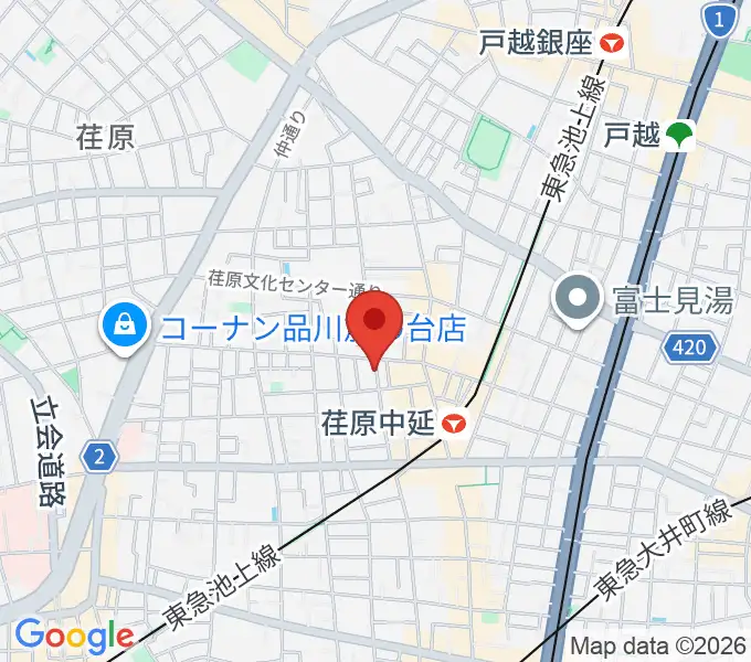 ユリクラシカルミュージックスタジオの地図