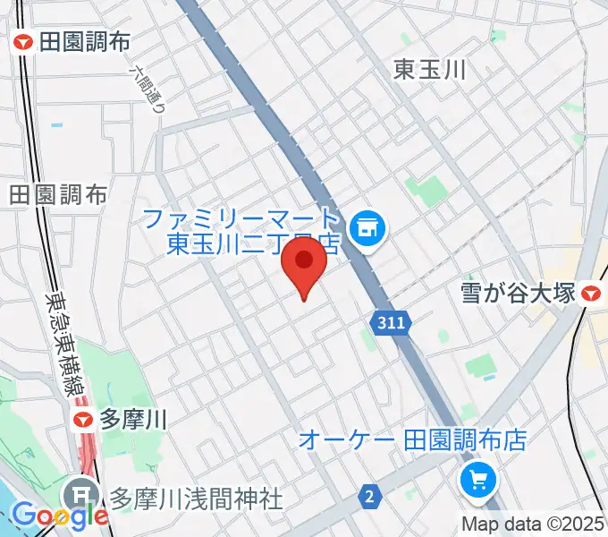 田口昭子ピアノ教室 田園調布教室の地図