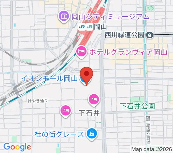 島村楽器 イオンモール岡山店 の地図