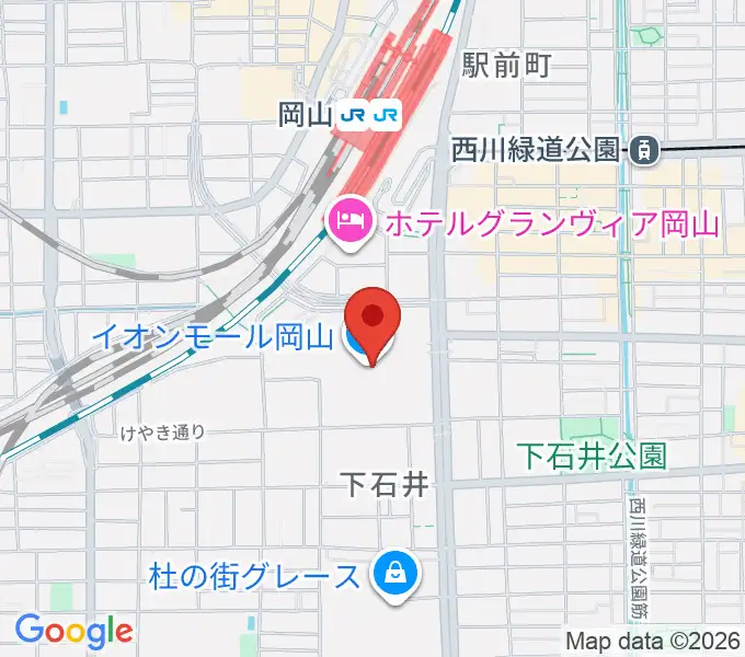 島村楽器 イオンモール岡山店 の地図