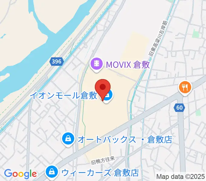島村楽器 イオンモール倉敷店 の地図