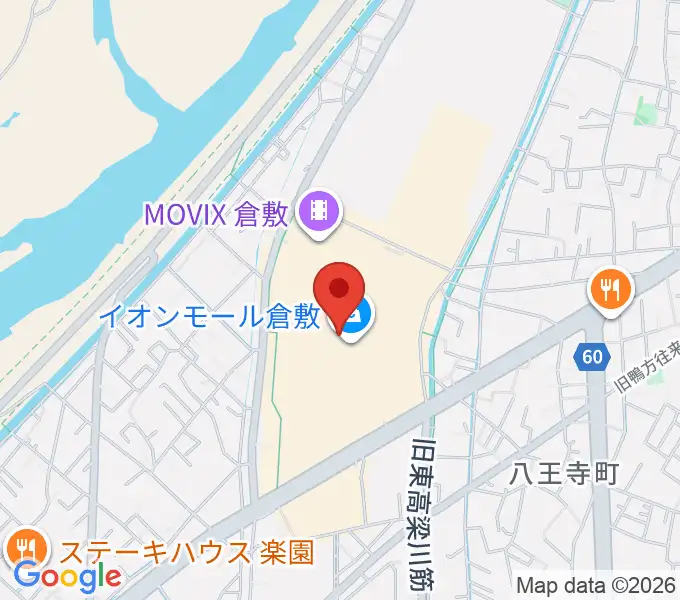 島村楽器 イオンモール倉敷店 の地図