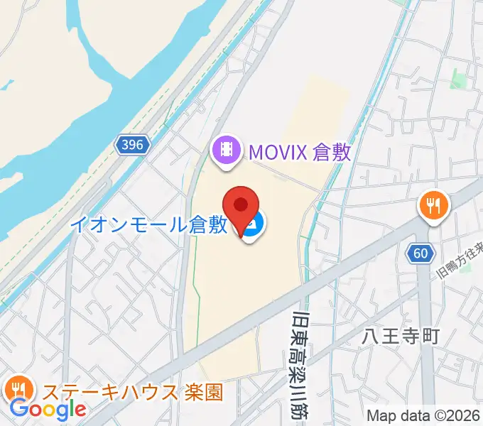 島村楽器 イオンモール倉敷店 の地図