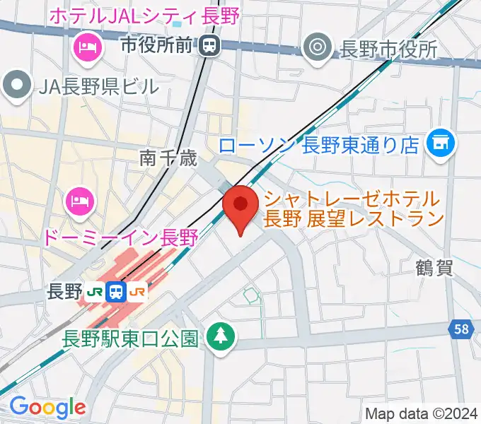 メルパルク長野メルパルクホールの地図