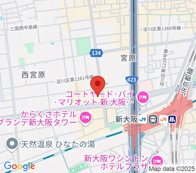 メルパルク大阪ホールの地図
